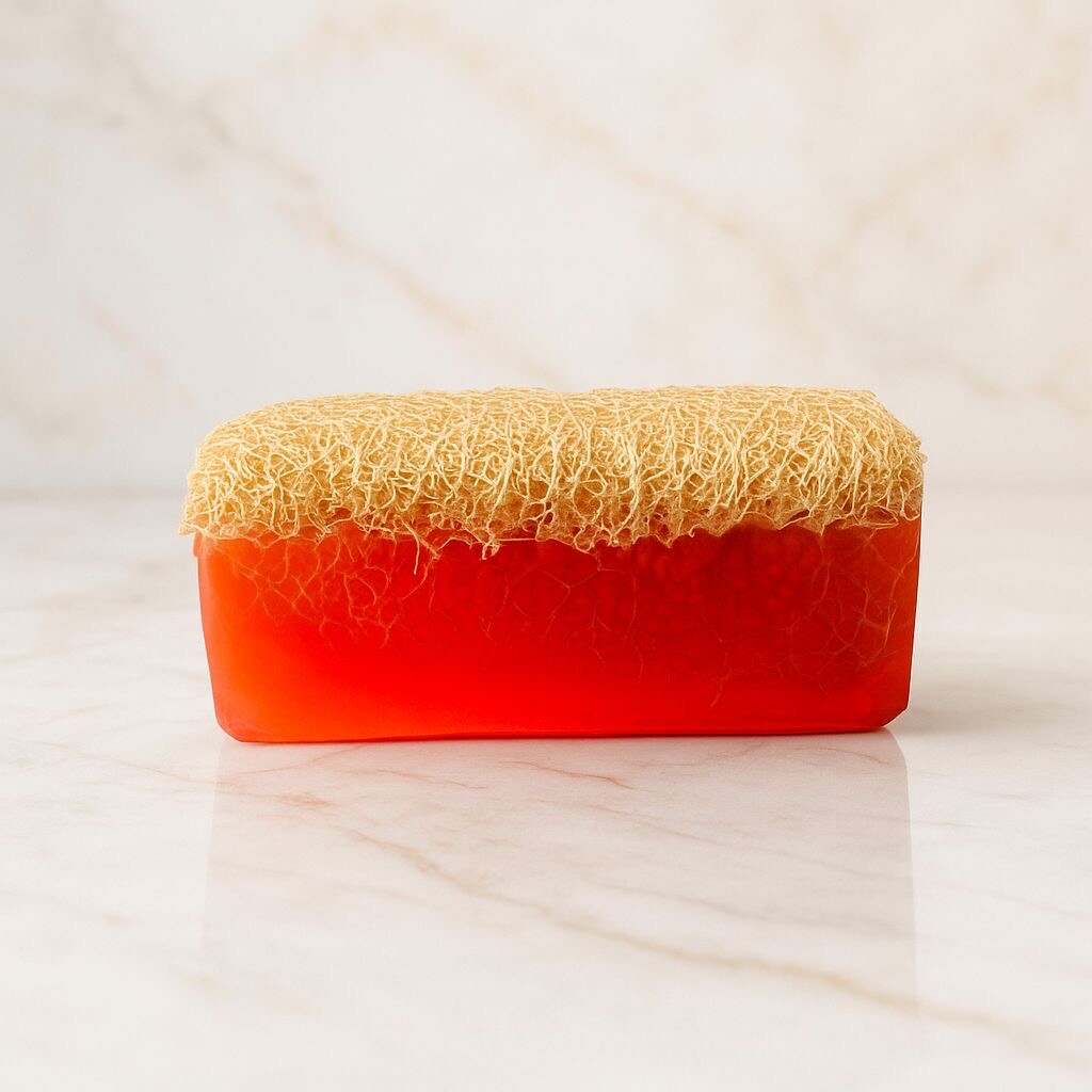 Luffa Seife mit Rose